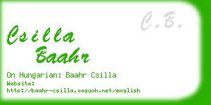 csilla baahr business card